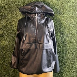 SUPER COOL FAUX LEATHER PULLOVER